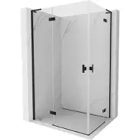 Mexen Mist-H L Duo Duschkabine schwenkbar 120 x 95 cm, transparent, schwarz - 8A5L-120L-095P-70-00