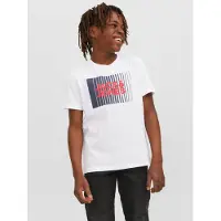 Jack & Jones T-Shirt - Noos - JjeCorp - Weiß m. Print - - 10 Jahre (140) - T-Shirts