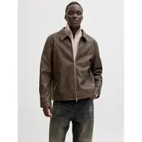 Jack & Jones Bikerjacke "JJECASABLANCA PU JACKET NOOS" ohne Kapuze mit Fronttaschen