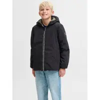 Jack & Jones 12279138_2161_1191980_140, Feldjacke, Uni, Erwachsener, Reißverschluss, Polyester, Schwarz