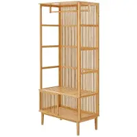 Helloshop26 Kleiderschrank aus Bambus 185 x 80 x 45 cm natur 03_0008145