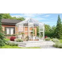 Pergart Vitavia, Gewächshaus-Pavillon "Juno 9000" inkl. Stahlfundament, weiß, 9,0 m², 3 mm ESG, 6 mm HKP