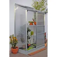 Pergart Vitavia Anlehn-Gewächshaus "Styx 900" aluminium eloxiert 0,9 m² 4 mm HKP
