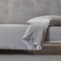 HUGO BOSS Home Satin Bettwäsche BeBoss 135x200 cm + 80x80 cm | storm - grau