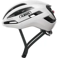 ABUS Gravel-Helm Taipan LED - Fahrradhelm mit Licht fürs Gravel-Biken - leicht, vielseitig und gut belüftet - mit Brillenhalterung - für Jugendliche, Frauen und Männer - Größe M, weiß