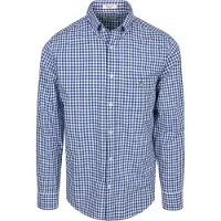 Gant für Herren. 3000120 Hemd Regular Fit aus blau karierter Popeline von Vichy (XL), Lässig, Baumwolle, Klassisch, Langarm