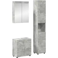 vidaXL Badezimmermöbel-Set TULUM 3 stk. Beton Grau 60 x 34 x 63 cm
