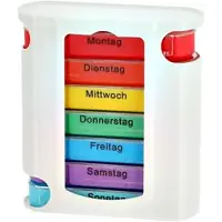 Cepewa 2er-Set Medikamenten-Boxen, 7 Tage, bunt, je 4 Fächer