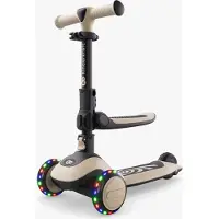 Kinderkraft HALLEY 2 – 2-in-1 Balance-Kinderroller mit Sitz 25–33 cm, höhenverstellbar, LED-Räder, klappbar, 4 Lenkerhöhen, Weiß