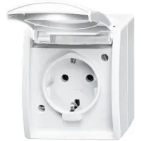 ABB 2083-0-0831, CEE 7/3, 2P+E, Weiß, IP44, 250 V, 16 A