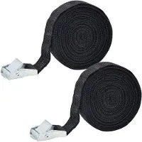 OEM Zweisitziges Set flexibler Reisefixbänder, 25 mm, schwarzer Anbau, mit Schnellkupplung, für Fortbewegung, Antransport, Zeltplatz, Fahrrad, Motorrad