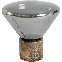 ANGEL CERDA SL Tischlampe aus grauem Rauchglas mit Spiegeleffekt und Keramikmarmor 8115