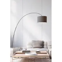 ROSSINI ILLUMINAZIONE Vivien White Stehleuchte – Stehleuchte mit taubengrauem zylindrischen Lampenschirm, E27-Anschluss, Leistung 75 W, IP20 Grad, Höhe 48 cm – Rossini