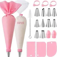 OEM Rosa DIY-Setspuitmondjesset mit PP-Konverter, Schaber, TPU-Spritzbeuteln