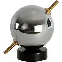 ANGEL CERDA SL Tischleuchte aus grauem Rauchglas mit Spiegeleffekt und schwarzem Stahl 8090