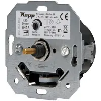Kopp LED Dimmer 8428 Sockel mit Druck-Wechselschalter für dimmbare 230V LEDs 3 - 35W Auch für Glüh,- 230V Halogenlampen u. NV-Halogenlampen mit konv. Trafos von min.7 - max.110W/VA