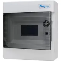 Kopp Aufputz-Verteilerkasten N8C, IP40, mit Tür, 1-reihig, 8 Pole