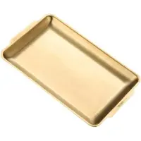 OEM Gelbgoldenes Rechteckiges Metalltischchen 22x14 cm für Küche, Party und Outdoor