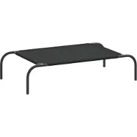 Syfax Hundebett Erhöht Schwarz 90x50x20 cm Oxford-Gewebe und Stahl
