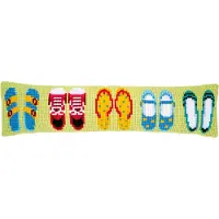 Vervaco Fermasoldi "Sommerschuhe", vorgezeichnetes Stickmuster, 80x20 cm