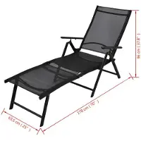vidaXL Sonnenliege Klappbar Aluminium Schwarz