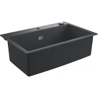 GROHE K700, Aufsatzwanne, Rechteckig, Quarzkomposit, Schwarz, 1 Becken, Rechteckig