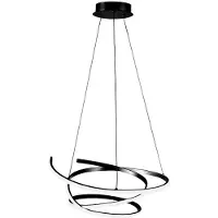 ROSSINI ILLUMINAZIONE Curvy - LED-Pendelleuchte 45W 3000K IP20 mit Aluminiumstruktur in mattschwarzer Oberfläche, geschwungenem und abgerundetem Design - Rossini Group