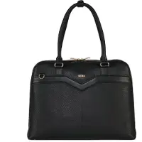 Socha Diamond Couture Black 15.6 Zoll Echtleder Laptoptasche - Schwarz