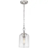 Elstead Lighting Hounslow Zeitgenössische Aufhängung Stahl Poliertes Nickel Glas 1 Licht E27
