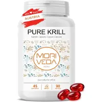 MoriVeda Pure Krillöl Softgels – Omega-3-6, EPA & Dha, Cholin, hochdosiert 90 St Kapseln