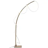 ROSSINI ILLUMINAZIONE STRING LED-Stehleuchte 50 W, 3000 K, satiniertes Gold – modernes 360-Grad-Design für den Innenbereich – Lampe aus Metall und Silikon – Rossini