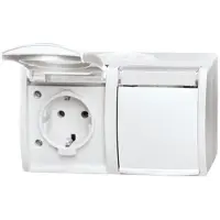ABB 2084-0-0715, CEE 7/3, 2P+E, Weiß, IP44, 250 V, 16 A