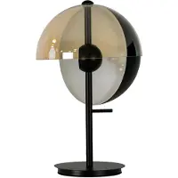 ANGEL CERDA SL Tischlampe aus bernsteinfarbenem Rauchglas und schwarzem und weißem Stahl mit Basis aus schwarzem Stahl 8112