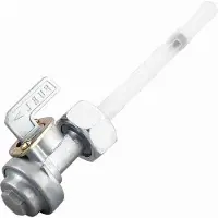 OEM Benzinekraan 14mm Zilver & Wit Aluminium, geschikt voor Honda CM185T/CM200T, Onderdeelnummer 16950-195-702