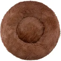 OEM Voluminöses, braunes, kugelförmiges Hunde- und Katzenkissen, 90 cm in Durchmesser.