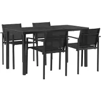 Syfax Gartenmöbel Set 5 pcs Schwarz und Anthrazit 140 x 70 x 73 cm