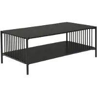 FineBuy Couchtisch 110cm Eiche Optik Schwarz Sofatisch Wohnzimmertisch Beistelltisch