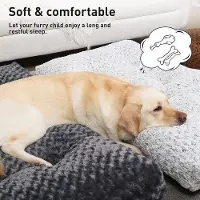OEM Großes Haustierbett, waschbar, schellackiert, Anti-Slip-Unterseite, atmend, für große Hunde, 90 x 60 cm, Lichtgrau