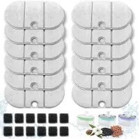 OEM Kattendrinkfilter-Set - Für Petlibro-Kapsel-Systeme geeignet, 71 fl oz / 2,1 L, 12 Filter mit Harz und Aktivkohle und 12 Vorfilter-Spongen