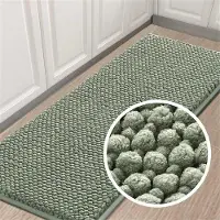 OEM Chenille-Badmat 50x150 cm, Absorberend, Wasbar, Cyan