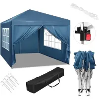OEM Wasserfeste Partyzelte 3x3 m - Sonnenschutz-Zelt mit Seitenwänden für Garten, Terrasse, Camping und Festival