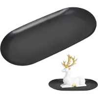 OEM Ovale Cosmetik- und Schmuckorganisation in schwarzem Edelstahl, 18 x 8,5 cm
