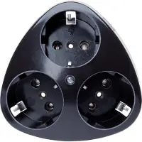 Enzo Aufputz Steckdose 3-fach Standard schwarz
