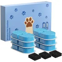 OEM Draadloze Kattenfontein mit 12 Filtern: Filter für Katzen - Mehrfachfiltration - Entfernung von Unreinheiten - 6 Aktivkohlefilter + 6 Schaumfilter