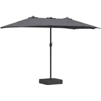 Syfax Garten-Sonnenschirm Anthrazit 385 x 209 x 244 cm Polyester