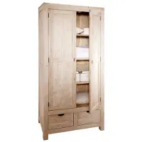 MASSIVMOEBEL24.DE MASSIVMOEBEL24 Schrank Akazie 96x60x200 white stone getüncht NATURE WHITE #99