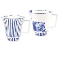 Heinen Delfts Blauw Heinen Delfter Blau - Becher 'Tulpe mit Streifen' (Groß, 2er Set)