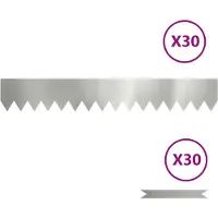 vidaXL Raseneinfassung 30 Stk. 100 x 0,05 x 15 cm Verzinkter Stahl