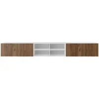 MargaretHadas24 Margaret Hadas24 TV-Schrank Noe IV Fernsehschrank TV-Lowboard 300 cm Hängend modernes Design Wohnzimmer Wandmontage, TV Möbel weiß, catania