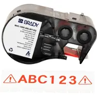 Brady M4C-1000-595-WT-RD, Vinyl, Rot auf weiss, 25.40 mm x 7.62 m, permanent, Endlos